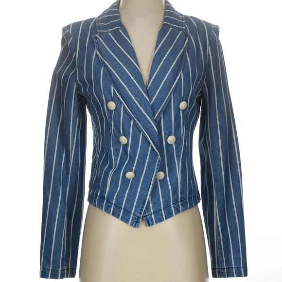 L'Agence Wayne Cropped Denim Jacket NWT - Picture 6 of 11